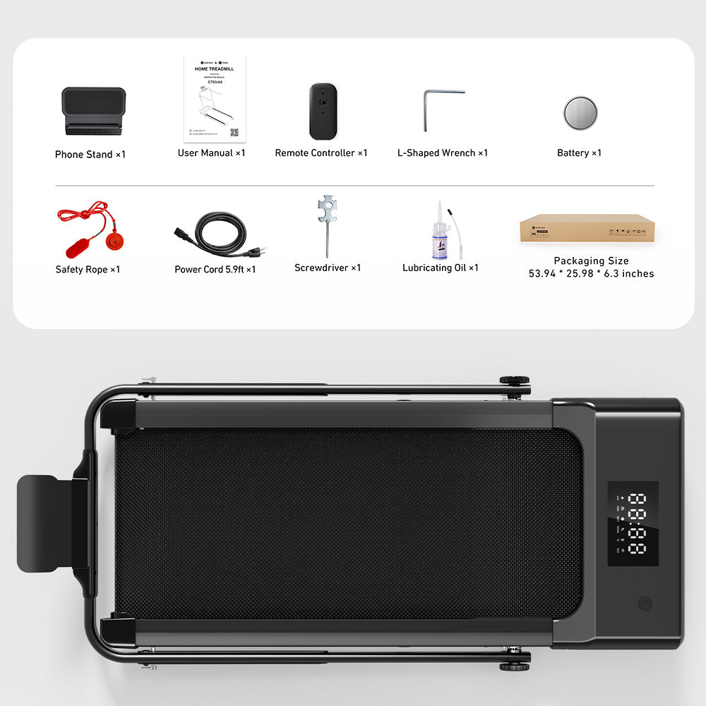 DeerRun A5 Mini 5.4% Incline Smart 2 in 1 Folding Treadmill with Handrail