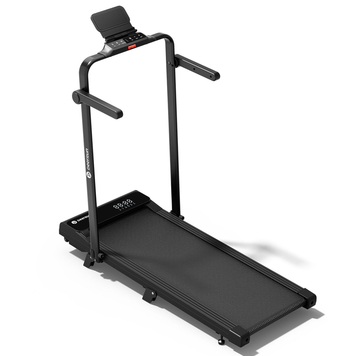 DeerRun A6 Plus Quiet 2-in-1 Foldable Treadmill for Home Walk, Run & Save Space -With 5% Incline, Handlebar & Full Display Screen