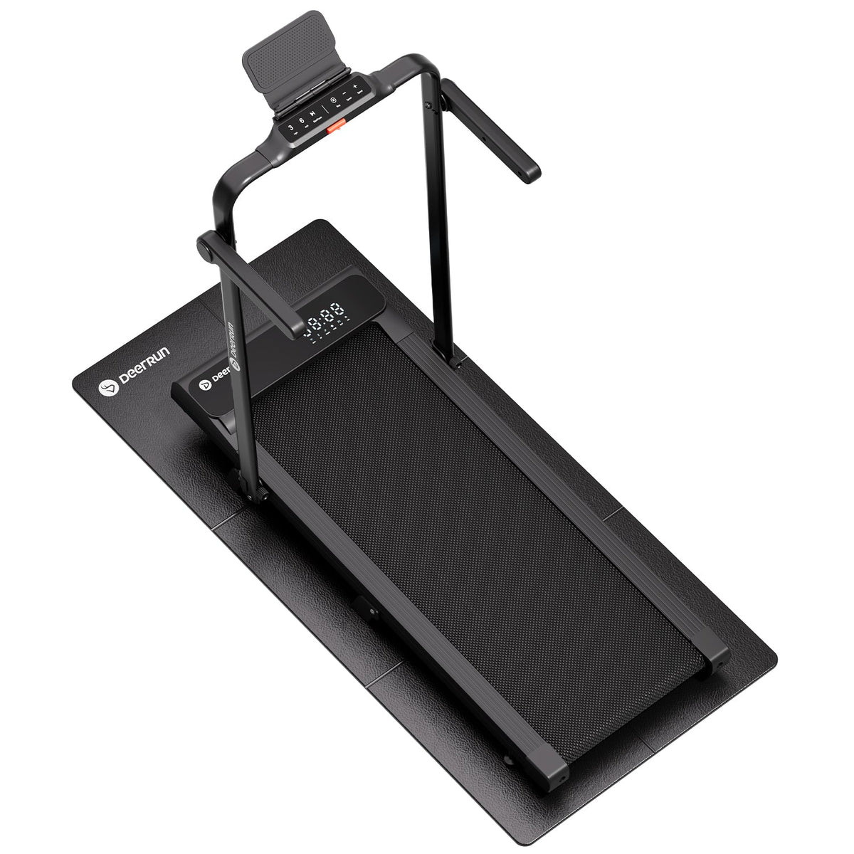 DeerRun A6 Plus Quiet 2-in-1 Foldable Treadmill for Home Walk, Run & Save Space -With 5% Incline, Handlebar & Full Display Screen