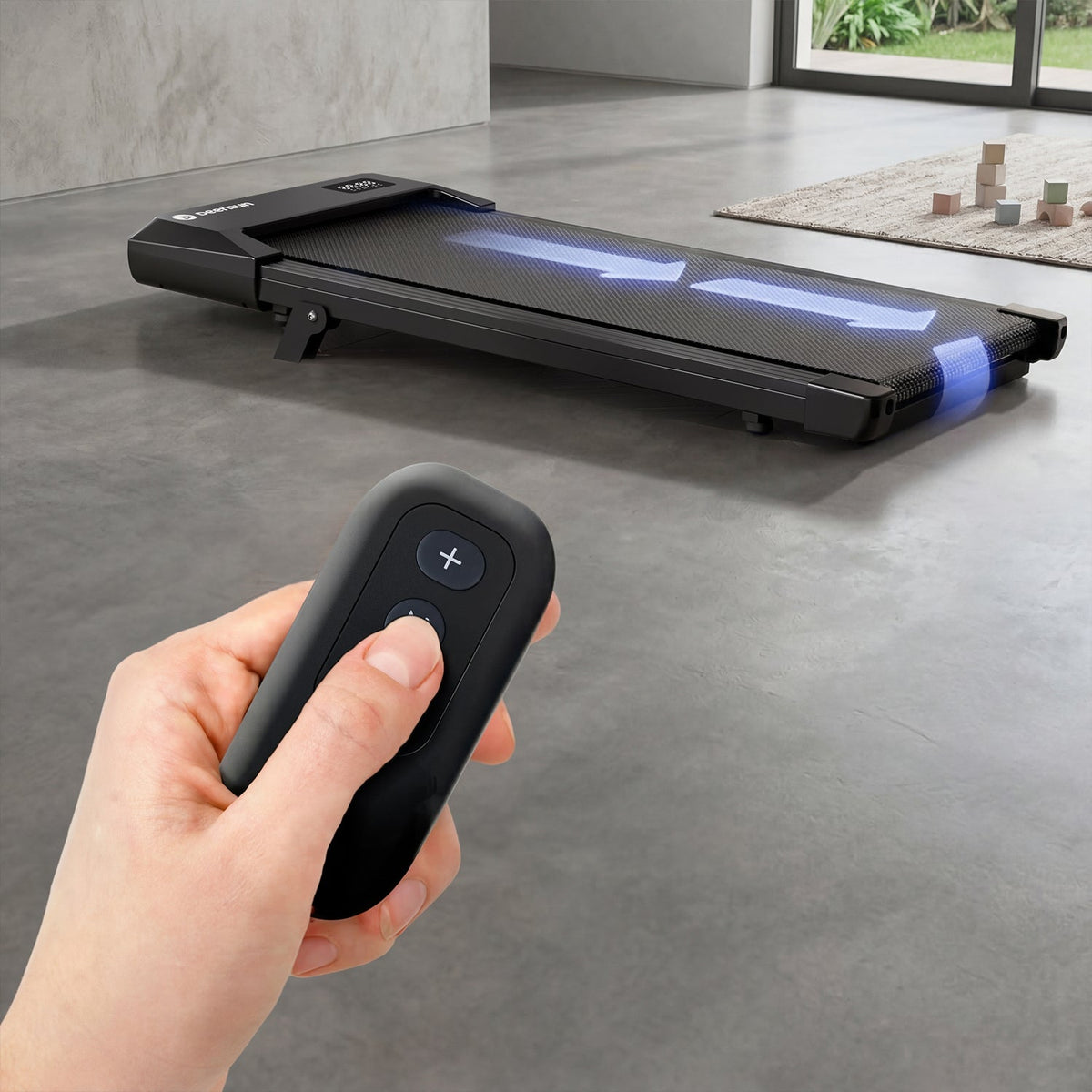 DeerRun Q2 Urban 7% Incline Under-desk Walking Pad with Smart Control | Black