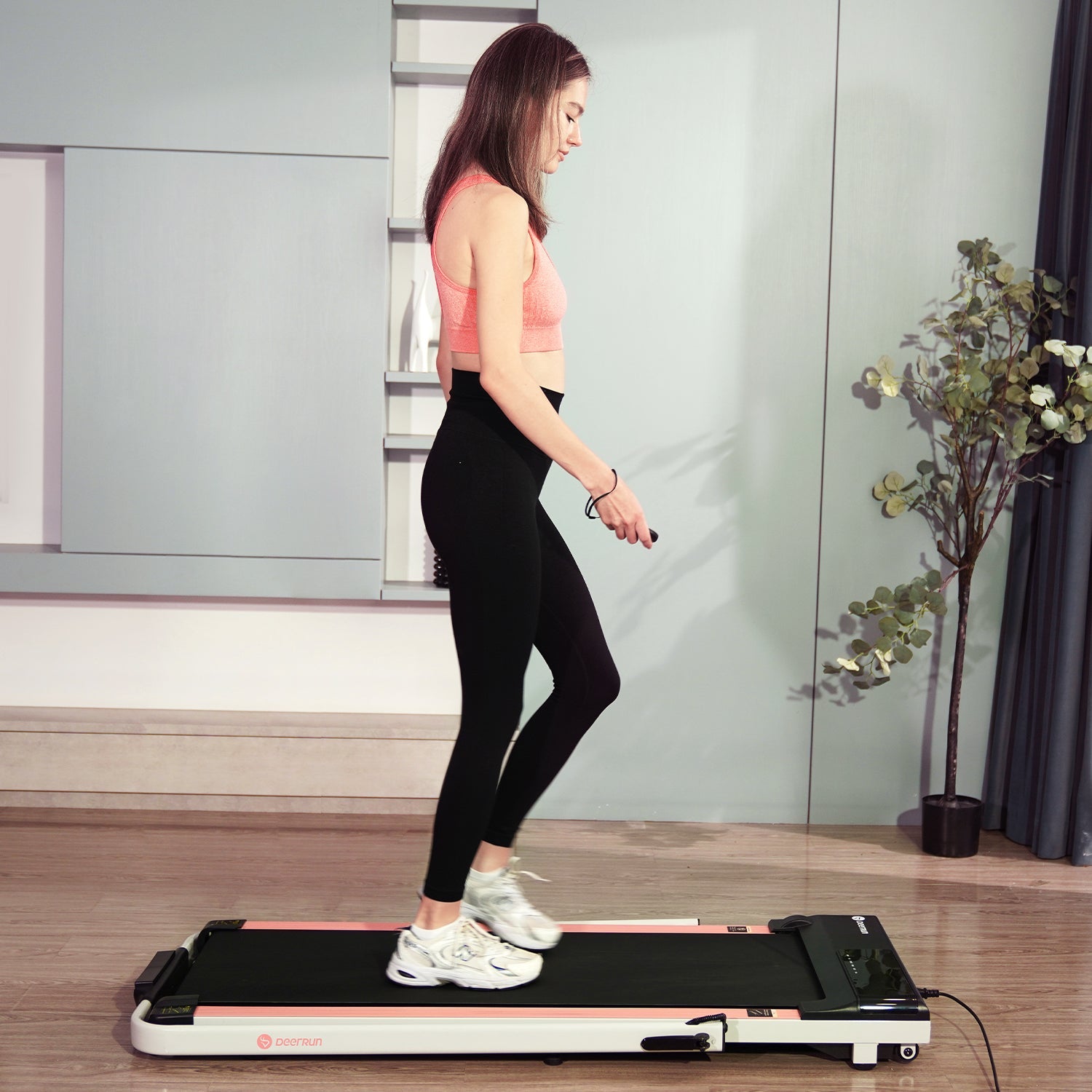 DeerRun A5 Pro Smart 2 in 1 Folding Treadmill Pink