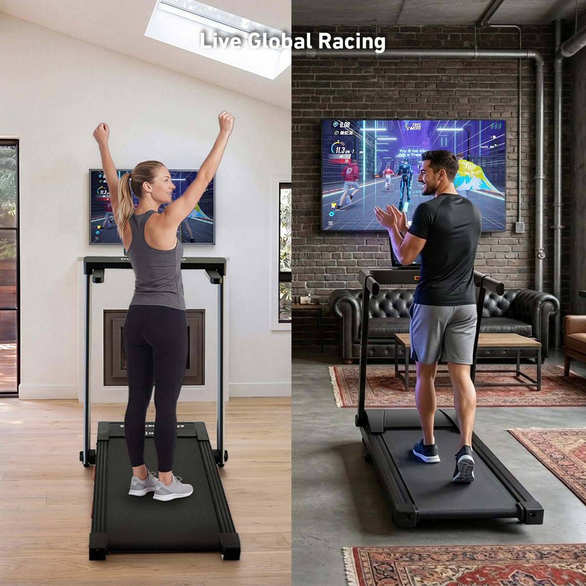 DeerRun Z10 Pro Muse Type 2 in 1 Foldable Treadmill with Remote Control, 12% Auto Incline