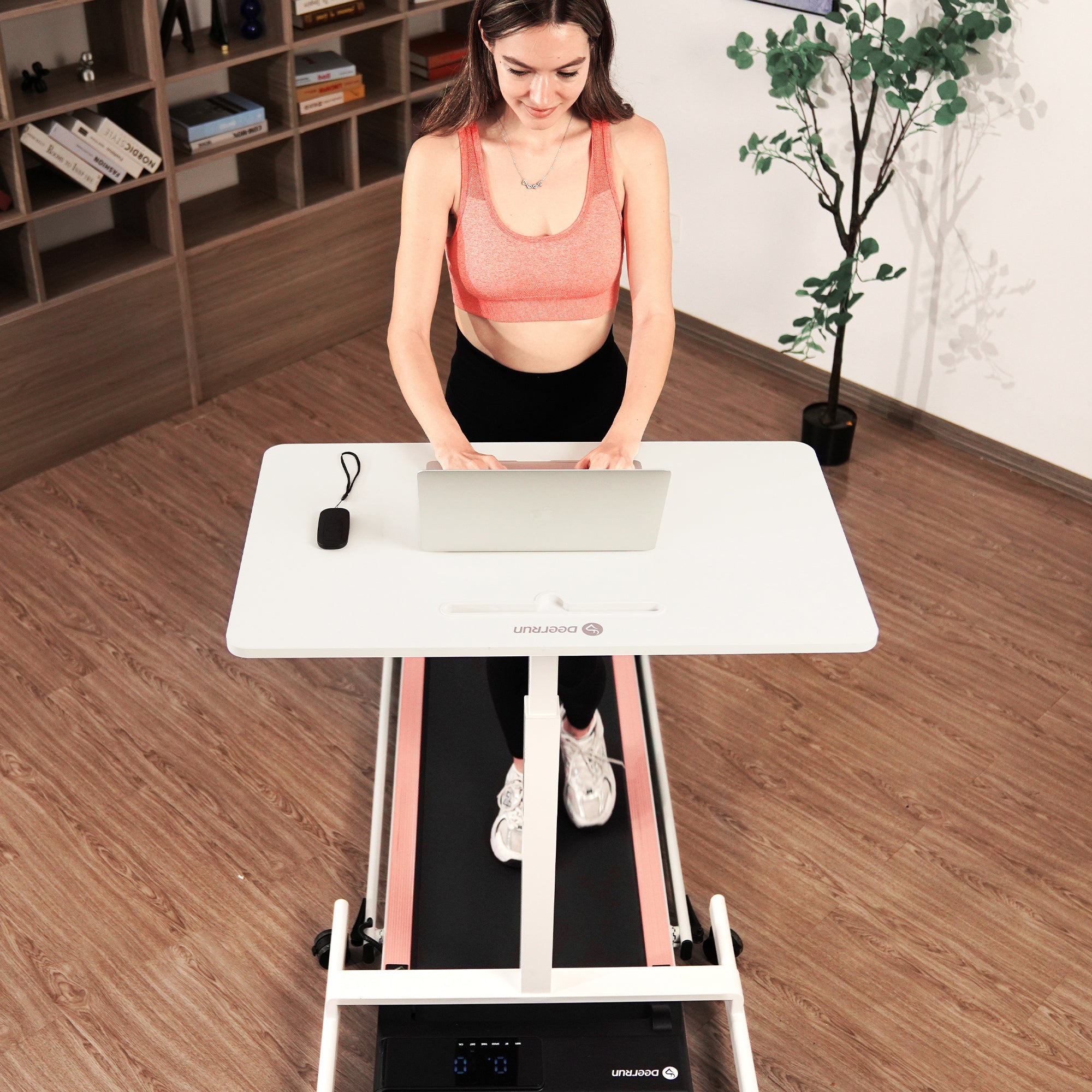 DeerRun A5 Pro Smart 2 in 1 Folding Treadmill Pink