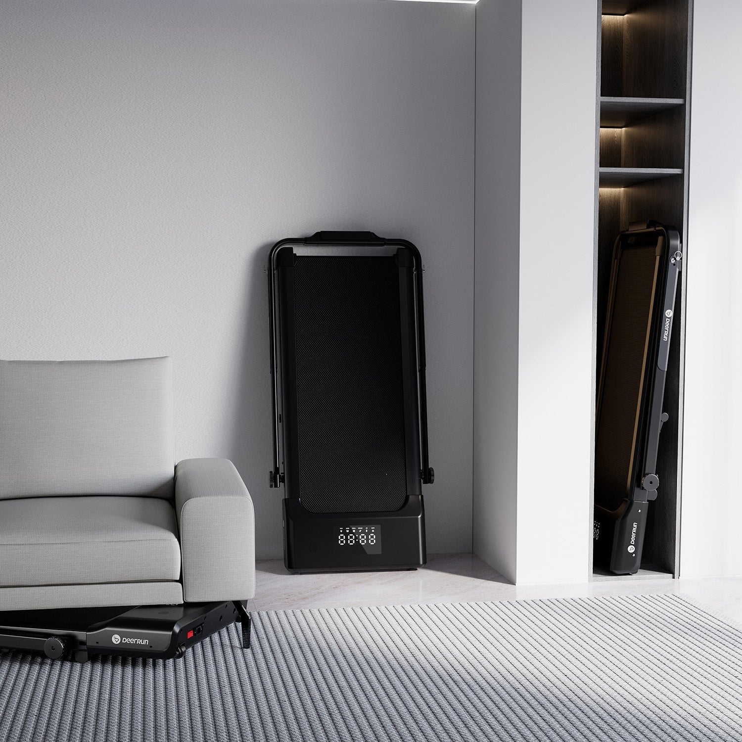 DeerRun A5 Mini 5.4% Incline Smart 2 in 1 Folding Treadmill with Handrail