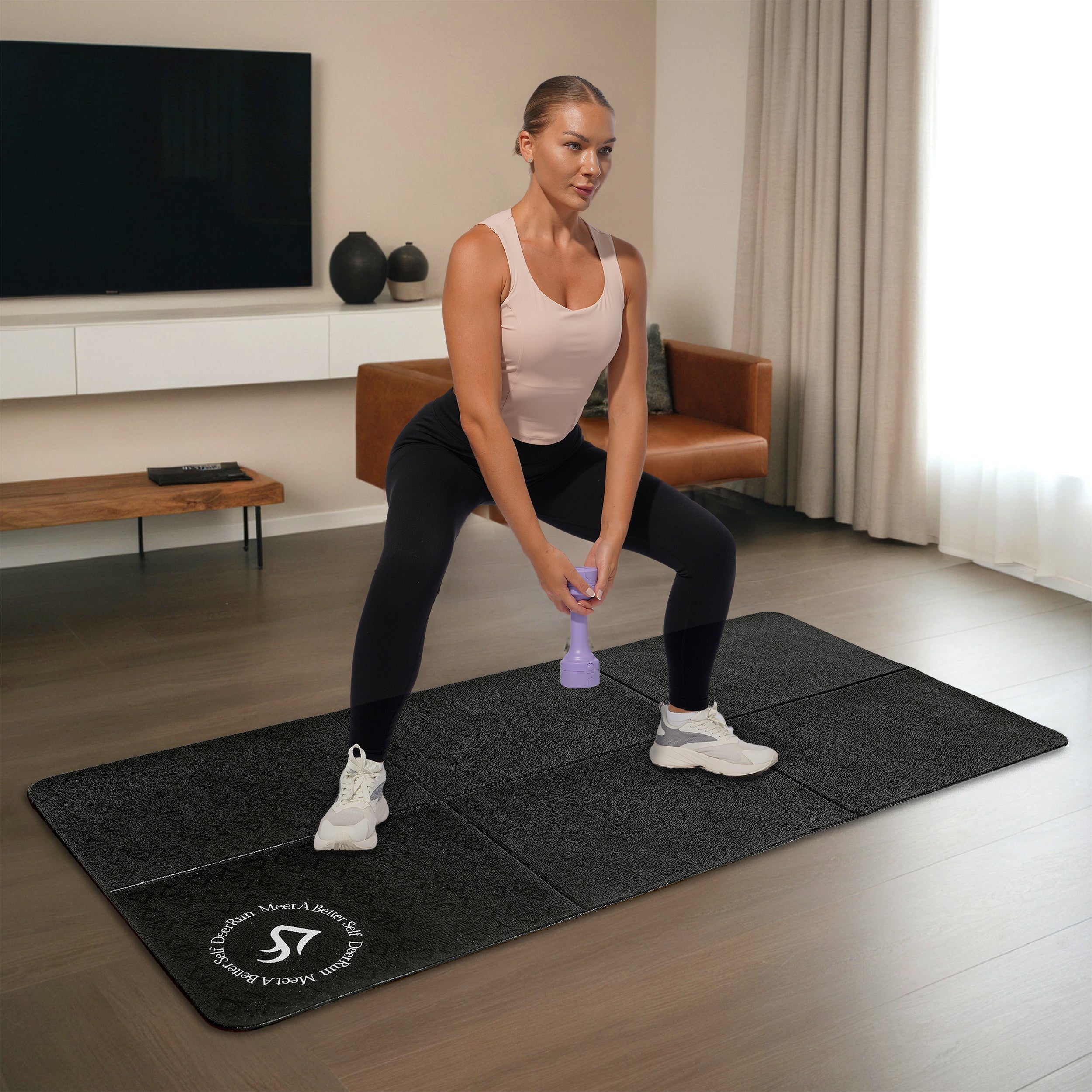 DeerRun® Glory Mat in 6MM Signature PVC, Higher Density Foldable Treadmill Mat