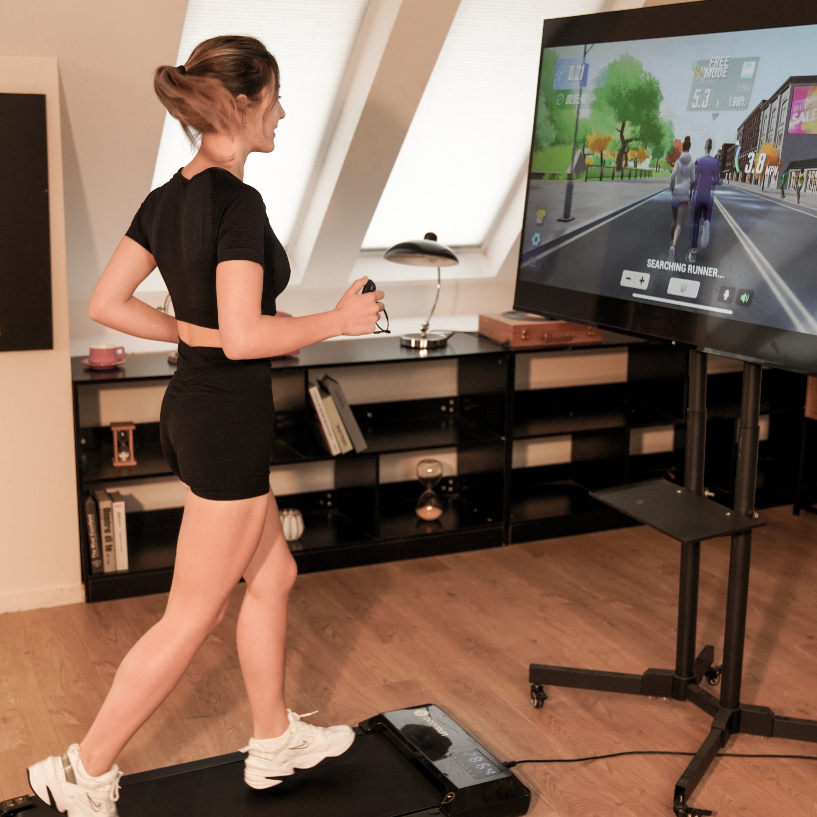 DeerRun Q1 Urban Mini Under-Desk Treadmill with Remote Control