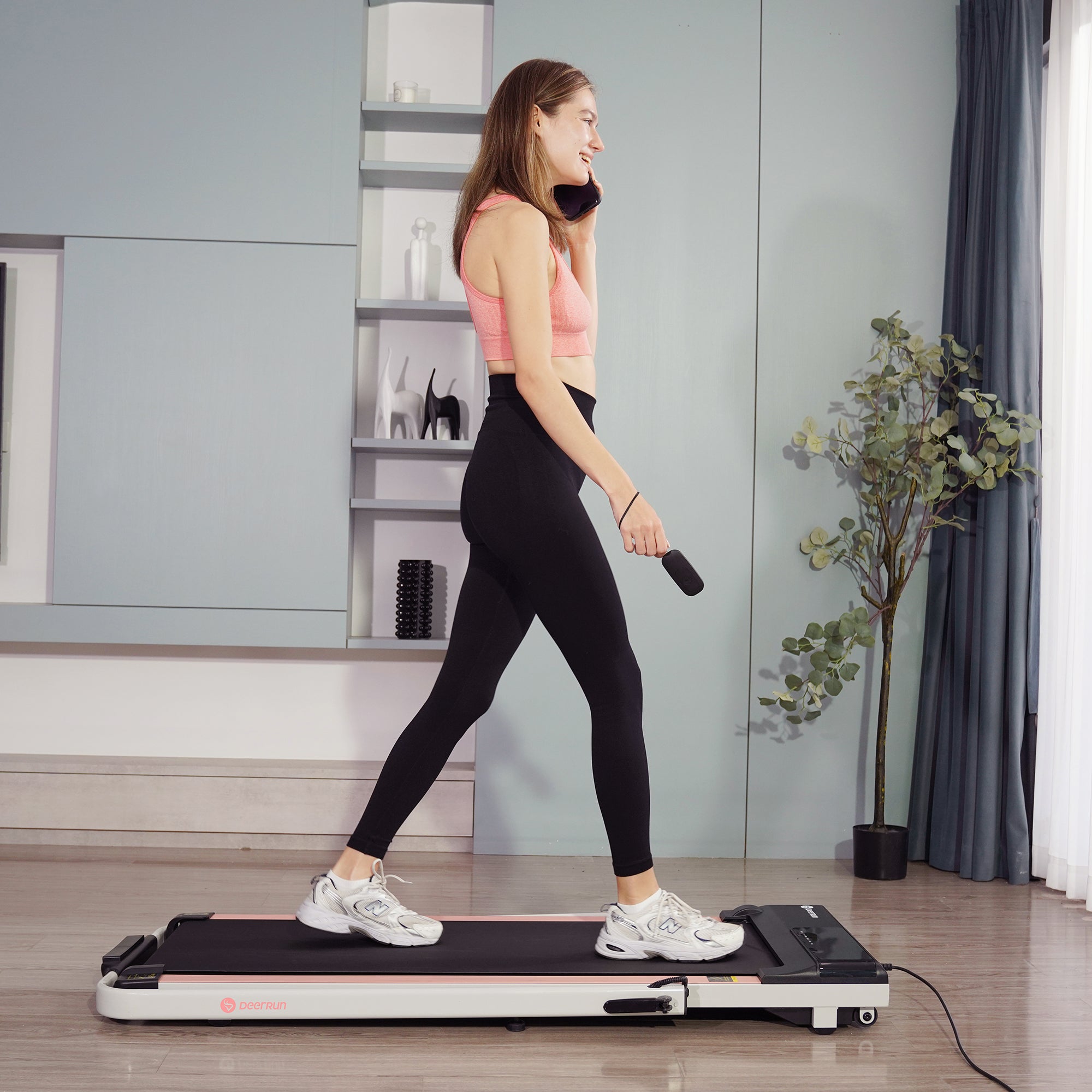 DeerRun A5 Pro Smart 2 in 1 Folding Treadmill Pink