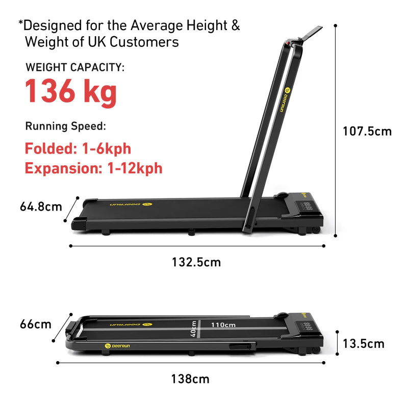 DeerRun A5 Pro Smart 2 in 1 Folding Treadmill Pink