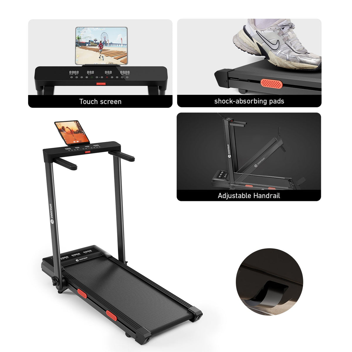 DeerRun Z10 Pro Muse Type 2 in 1 Foldable Treadmill with Remote Control, 12% Auto Incline