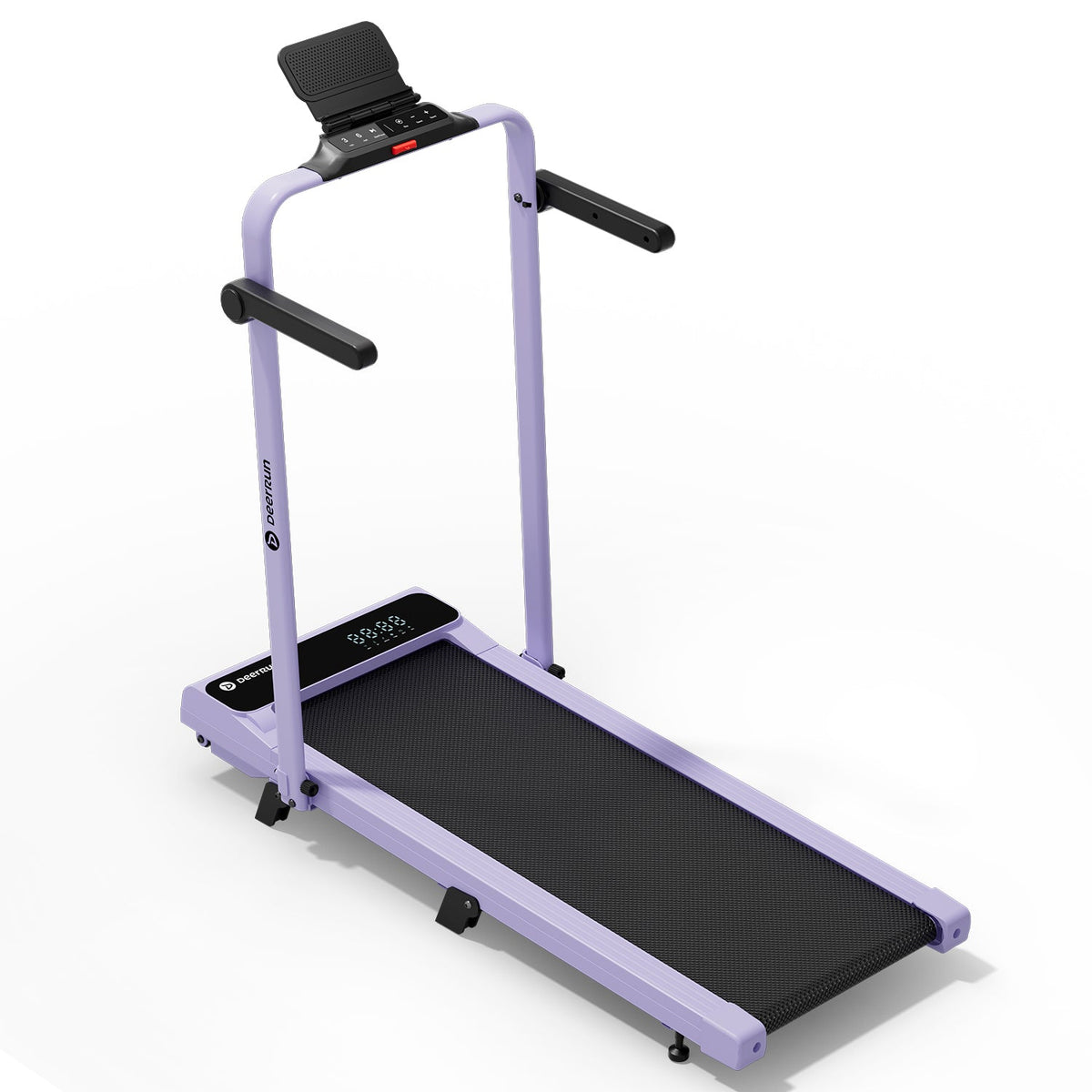 2026 New A6 Plus Handle 5% Incline 2 in 1 Foldable Treadmill with Whole Screen Upgraded Chip & NFC Support | 300 lbs, 7.5 mph, Purple