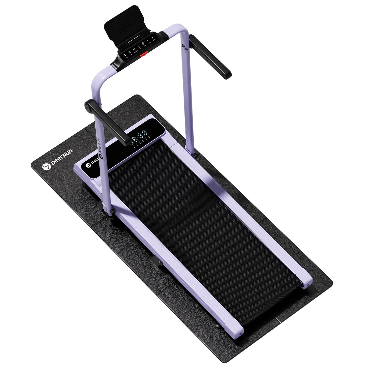 2026 New A6 Plus Handle 5% Incline 2 in 1 Foldable Treadmill with Whole Screen Upgraded Chip & NFC Support | 300 lbs, 7.5 mph, Purple