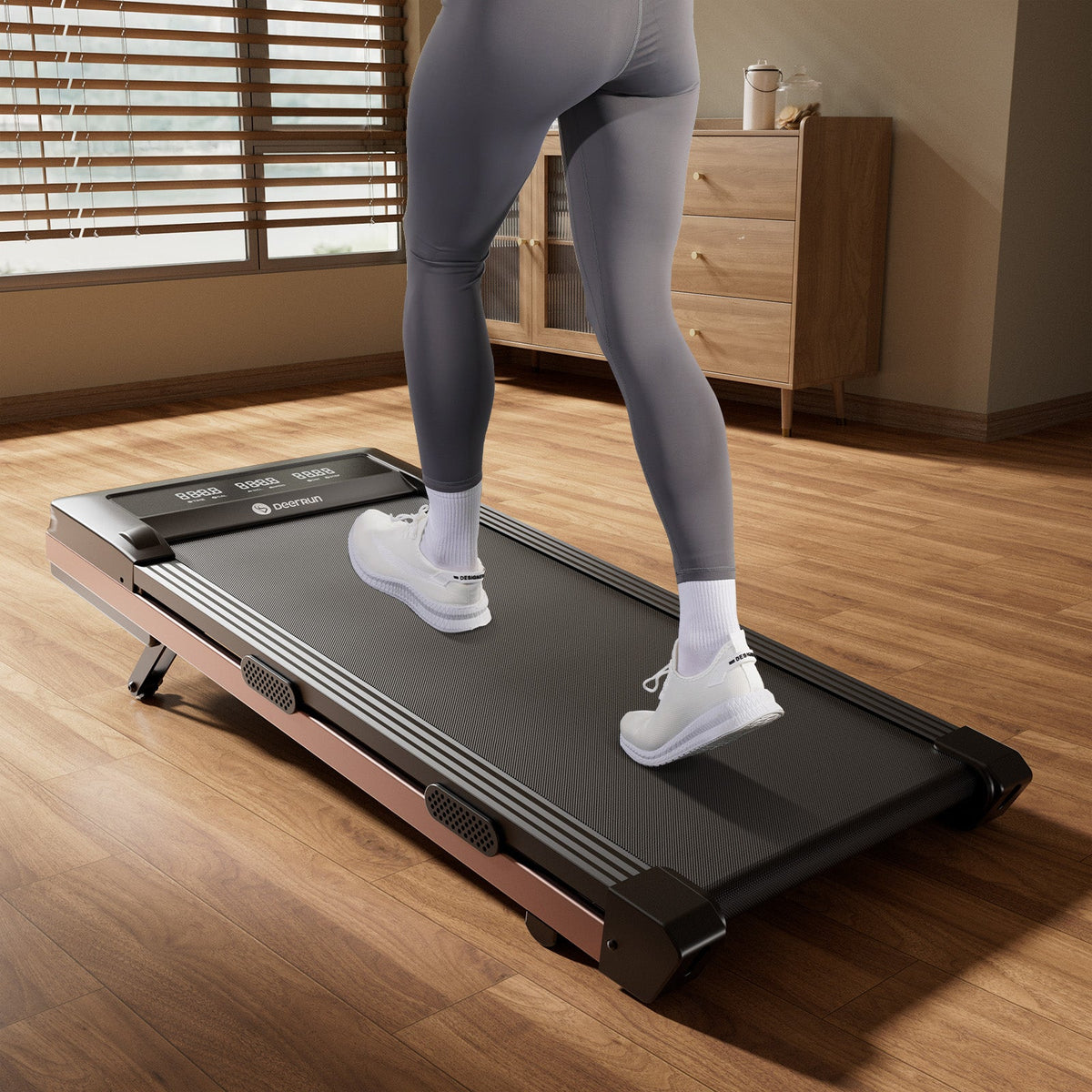 DeerRun Z10 12% Auto Incline Smart Walking Pad Treadmill with remote control-Black