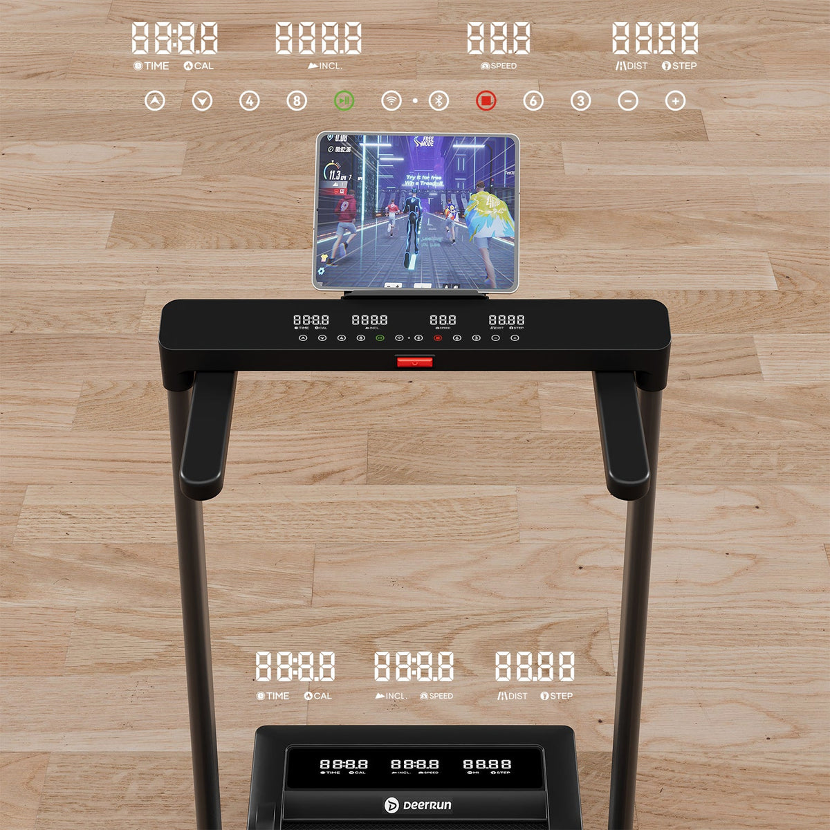 DeerRun Z10 Pro Muse Type 2 in 1 Foldable Treadmill with Remote Control, 12% Auto Incline