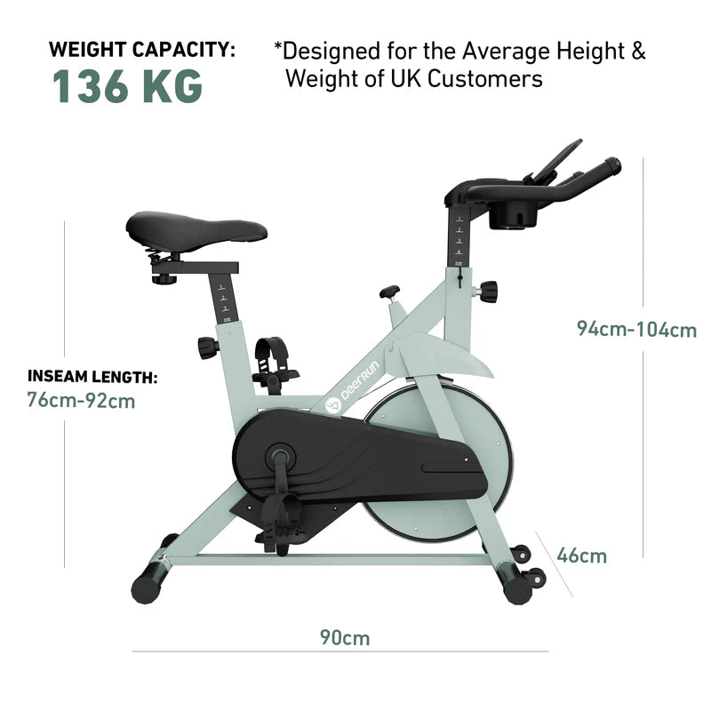 DeerRun S500 Indoor Adjustable Magnetic Resistance Silent Belt Smart Cycling Bike with PitPat App