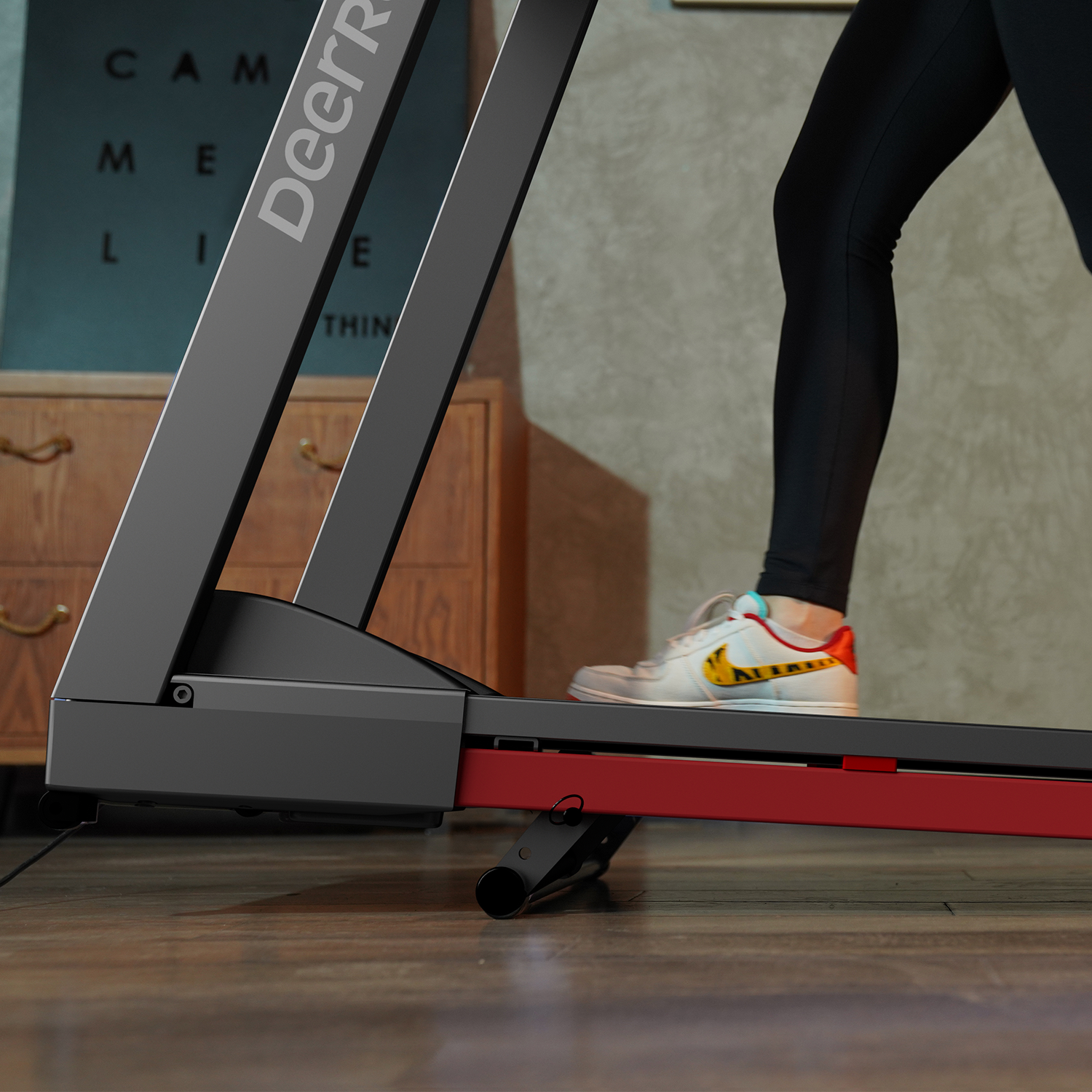 DeerRun A1 Pro Folding smart treadmill with 6% incline Red
