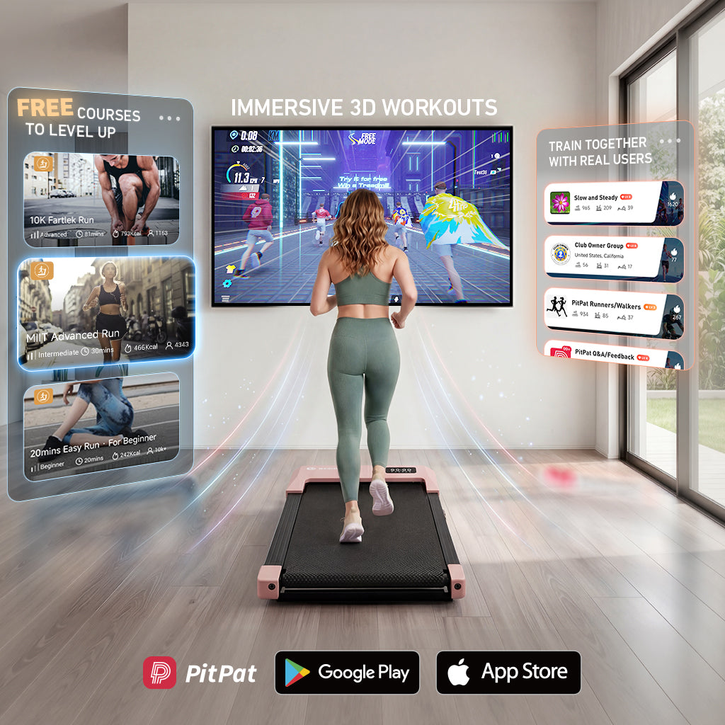 DeerRun Q2 Urban 7% Incline Under-desk Walking Pad with Smart Control | Rose Gold