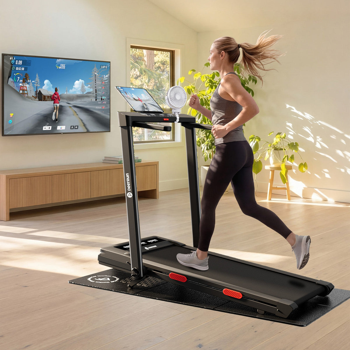 DeerRun Z10 Pro Muse Type 2 in 1 Foldable Treadmill with Remote Control, 12% Auto Incline
